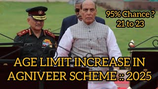 Age Limit Increase in Agniveer Scheme 2025  2123 आयु में बढ़ोतरी होगा 2025 से अग्निवीर स्कीम में [upl. by Morry574]