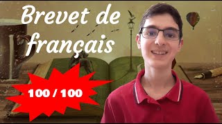 Brevet de français  Comment jai obtenu 100100  Présentation et conseils [upl. by Bathelda948]