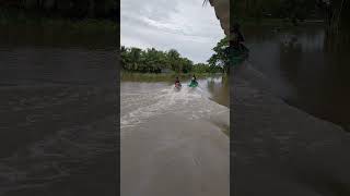 Boats made from plastic bottles race against homemade canoes shorts [upl. by Rafaello538]