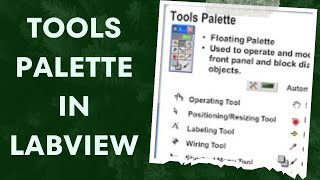 Tools Palette in LabView  Labview Basics [upl. by Nawaj]