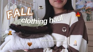 FALL TRYON CLOTHING HAUL cozy affordable trendy  ft yesstyle [upl. by Zeeba]