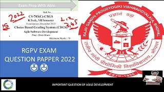 2022 Rgpv Exam papper Agile development [upl. by Eluk983]