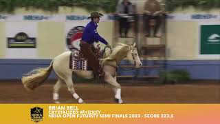 Brian Bell Crystalized Whizkey NRHA Open Futurity Semi Finals 2023  Score 2235 [upl. by Marni]