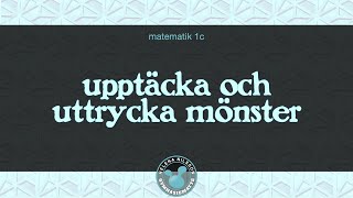 2 4 2 upptäcka och uttrycka mönster [upl. by Sumedocin]