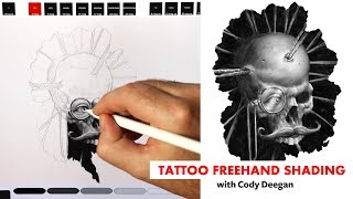 TATTOO FREEHAND SHADING PRACTICE [upl. by Sivolc730]