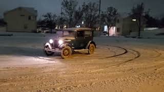 Drifting a 1929 Ford Model A in the snow [upl. by Netta]