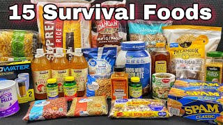 15 Survival Foods Every Prepper Should Stockpile  Most Bang for your Buck [upl. by Atinek338]