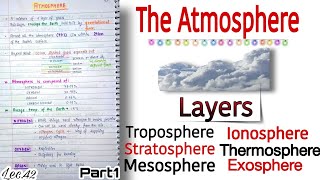 Atmosphere amp its Layers  World Geography  Lec 42  Handwritten Notes  An Aspirant [upl. by Huber]