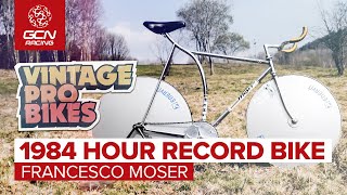 Francesco Mosers 1984 Hour Record Bike  GCN Racing Retro Pro Bikes [upl. by Magena]