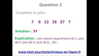 Test suite numérique série n°1  Tests psychotechniques [upl. by Bang]