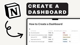 How to Create a Dashboard in Notion  Notion For Beginners [upl. by Opal]