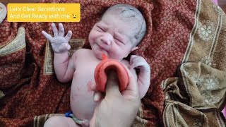 Newborn baby has a lot of secretions inside mouth just after birth viral baby [upl. by Ylrehs]