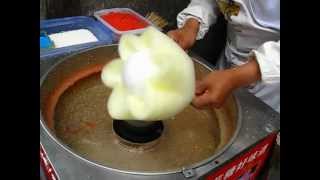 cotton candy making at Ciqikou Chongqing China [upl. by Ardnued712]