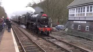 Double Header Steam Train at Hebden Bridge 14 February 2016 [upl. by Hannover]