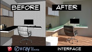 TUTORIAL VRAY 340 SKETCHUP 01  INTERFACE BAHASA INDONESIA [upl. by Rayshell]