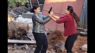 Cid Purvi and Shreya Fight  Making of Cid Eye Gang Episode [upl. by Asillem961]