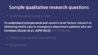 Fundamentals of Qualitative Research Methods Developing a Qualitative Research Question Module 2 [upl. by Richmond]