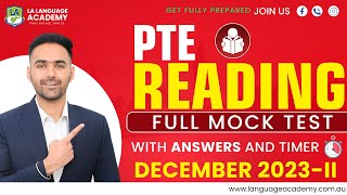 PTE Reading Full Mock Test with Answers  December 2023II  Language academy PTE NAATI IELTS [upl. by Aneehsat]