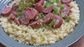 Cajun Kielbasa Couscous  We KILLED this for lunch [upl. by Serilda45]