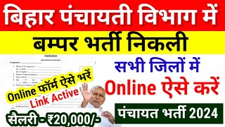 Bihar Panchayti Raj Vacancy 2024May New Vacancy 2024Bihar Govt job 2024 Updates Bihar New Vacancy [upl. by Caril]