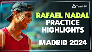 Rafael Nadal Practices On His Madrid Return 🥵  Madrid 2024 [upl. by Anaira]