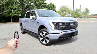 2022 Ford F150 Lightning Platinum Start Up Test Drive Walkaround POV and Review [upl. by Yelrak]