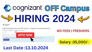 Job Offer  Cognizant Off Campus Job Vacancy 2024 [upl. by Engapmahc]