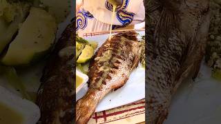 Eat a WHOLE FISH with me in Greece greekfood [upl. by Ozner834]