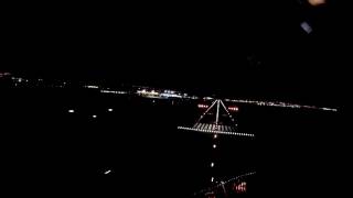 Lanzarote GCRR Cockpit view landing at night on rwy 03 [upl. by Benedetto]