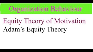 Equity theory of motivation in hindi adams equity theory of motivation organisational behaviour [upl. by Loraine]