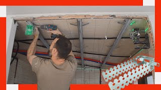 👨‍🏫 ¡Cómo INSTALAR un TECHO de DRYWALL con ANCLAJE DIRECTO para MINIMIZAR la ALTURA de tu ESPACIO [upl. by Dylan]