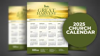 How to design a 2025 church calendar in photoshop [upl. by Ecilegna]