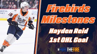 Firebirds Milestones  Hayden Reids 1st Career OHL Goal [upl. by Enilrac691]