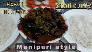 Tharoi thongba snail curry  Manipuri home cooking  Northeast Indian food [upl. by Ahsinnod]