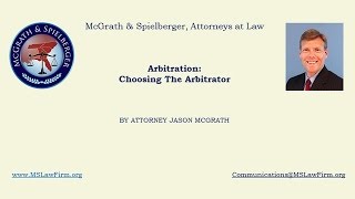 Arbitration How Do You Choose The Arbitrator [upl. by Clorinde]