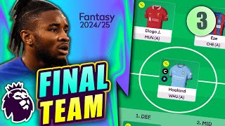 🚨 FPL GW3  MY FINAL TEAM  Fantasy premier league tips 202425 [upl. by Enyt996]