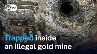 Illegal gold mine in South Africa becomes a deadly trap  DW News [upl. by Charla]