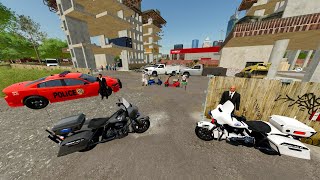 Police Chase Bad Guys Stealing Cars  Farming Simulator 22 [upl. by Edlun]