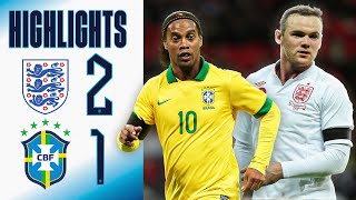 England 21 Brazil  Hart Penalty Heroics v Ronaldinho Rooney amp Lampard On Target  Highlights [upl. by Newbill]