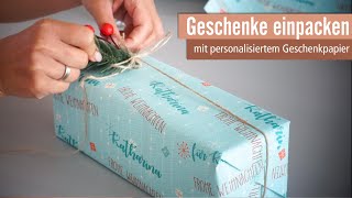 Geschenke einpacken  personalisiertes Geschenkpapier zu Weihnachten [upl. by Graf760]