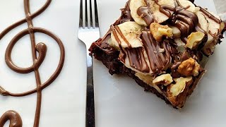 براونيز منعش بالفواكه 🍌🍍وصفة سريعة لعشاق الشوكولاته⁦🍫😍 [upl. by Eatnad]