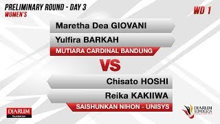 PRELIMINARY ROUNDS  WD1  MARETHA  YULFIRA MUTIARA VS CHISATO  REIKA SAISHUNKAN  UNISYS [upl. by Adnilra]