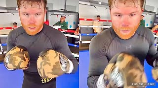 SCARY CANELO HITTING MITTS LIKE A BEAST FOR JAIME MUNGUIA FIGHT TRAINING FOR KO WIN [upl. by Ellehcear]