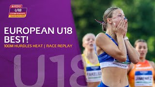 European U18 best 🔥 1286 for Frlickova in the 100m hurdles heats 🤯 Banska Bystrica 2024 [upl. by Rodolfo]