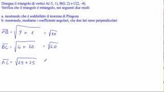 Disegna il triangolo di vertici A31 B02 e C24 Verifica che il triangolo è rettangolo [upl. by Caprice]