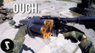 Possibly the Most Painful Airsoft Gun in Existence 40mm Grenade Launcher [upl. by Lesli]