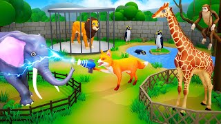 Funny Animals Zoo  Witchy Foxs Animals Transformation Comedy  Lion Monkey Elephant Giraffe [upl. by Clute]