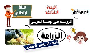 الزراعة فى وطننا العربى للصف السادس الابتدائى  الوحدة الثالثة  الدرس الأول [upl. by Haret]