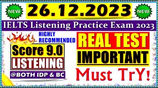 IELTS LISTENING PRACTICE TEST 2023 WITH ANSWERS  26122023 [upl. by Irolam938]