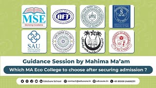 Which MA Eco College to choose after securing admission  Edusure Guides [upl. by Areht]